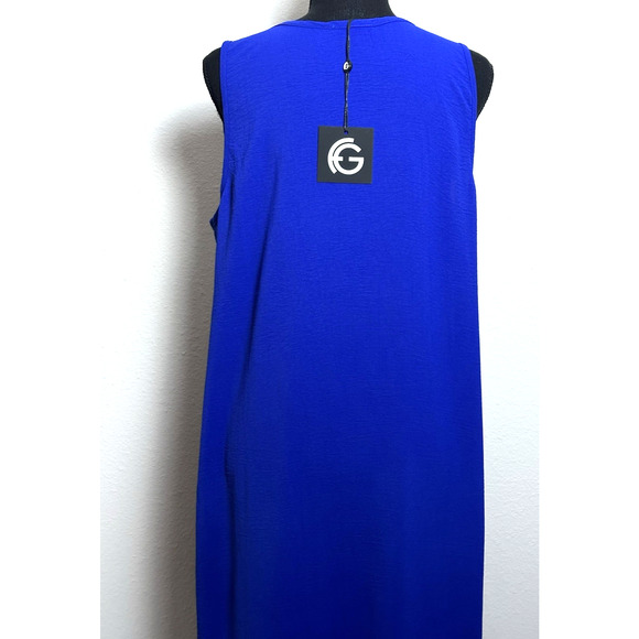 Franne Golde Women’s Royal Blue Santorini Airflow Maxi Dress Size (L) V Neck - Picture 11 of 16